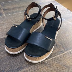 Coach wedge cork sandals - size 8.5